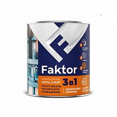 FAKTOR Грунт-эмаль на ржавчину 3 в 1 коричневая 0,8кг (14шт/уп)
